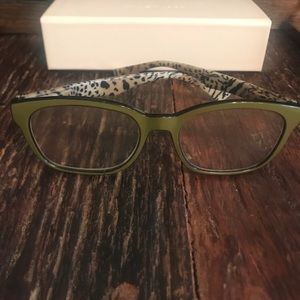 💋 SOLD 💋 OLIVE GREEN and Leopard Glasses +1.5